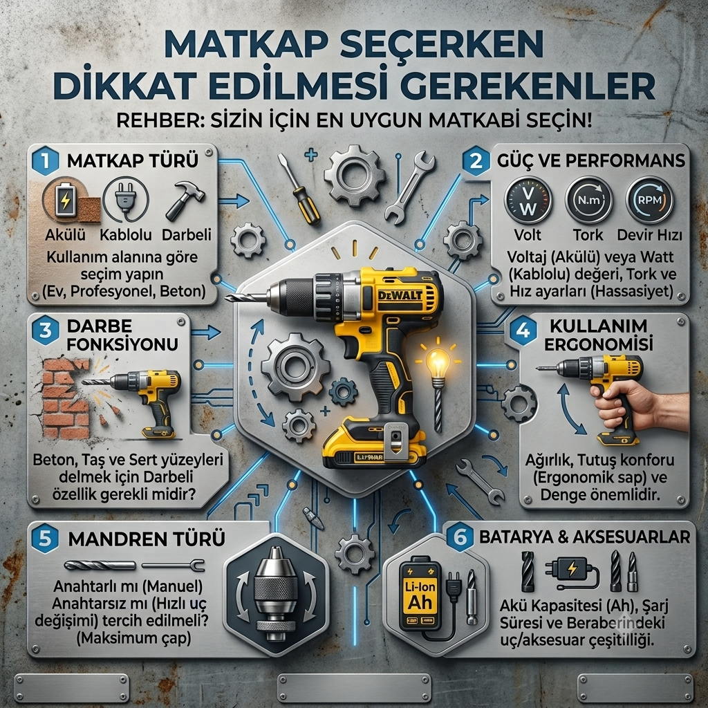 Matkap seçerken dikkat edilmesi gerekenler.