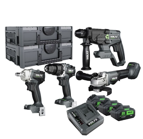 Voltz VZ20-4Kit 4ü1 Arada Akülü Matkap Seti 20 V 5 Ah 4'lü Akülü Set