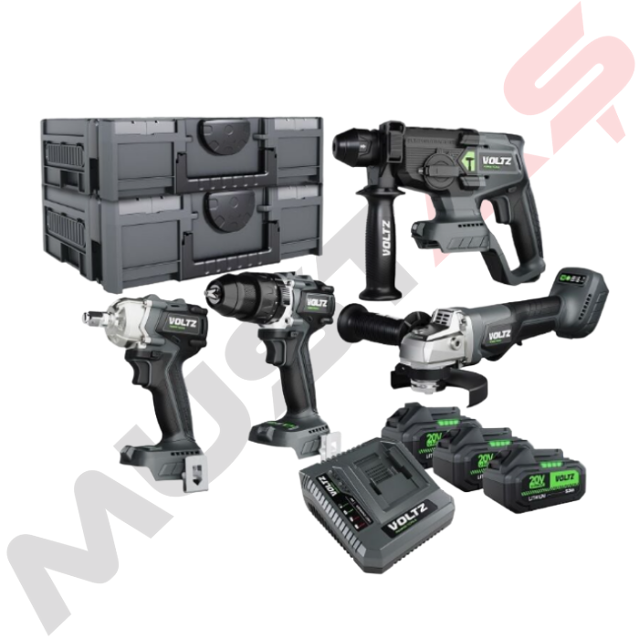 Voltz VZ20-4Kit 4ü1 Arada Akülü Matkap Seti 20 V 5 Ah 4'lü Akülü Set