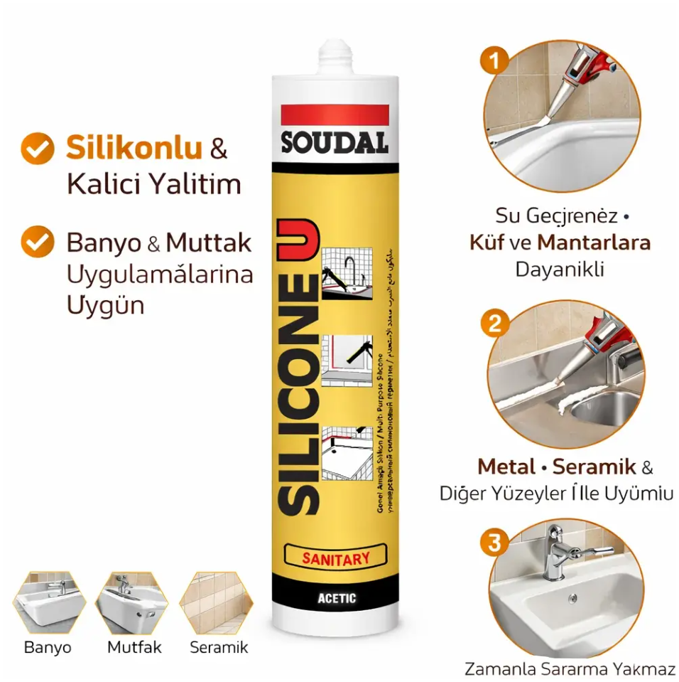 Soudal Silikon Beyaz 280 Gr