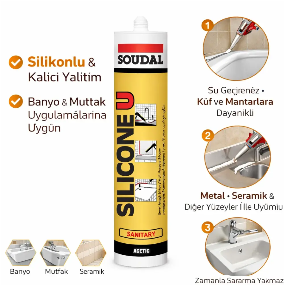 Soudal Silikon Beyaz 280 Gr