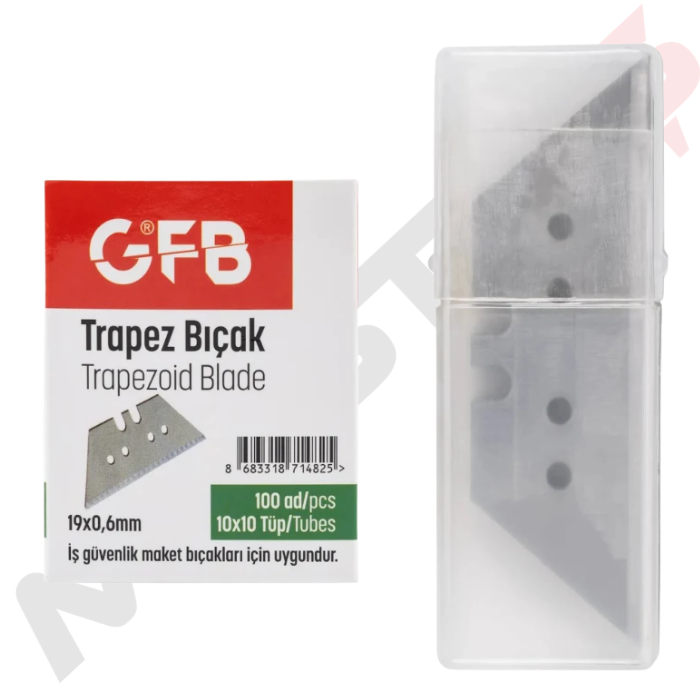 Gfb 19 mm x 0,6 mm Trapezoid Maket Bıçağı Yedeği