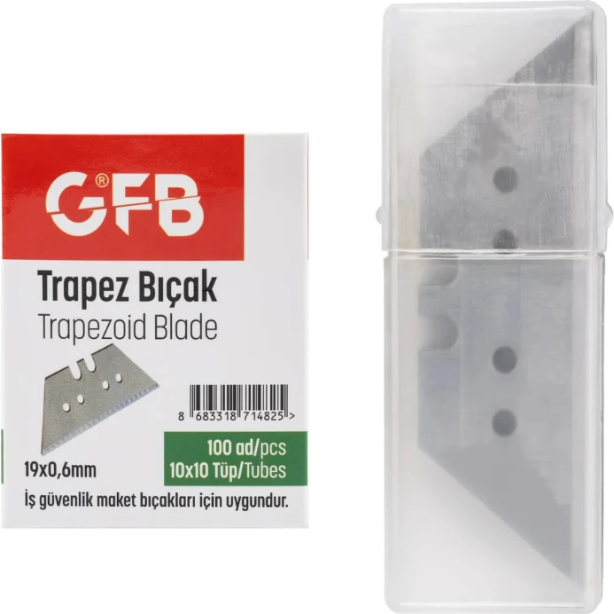 Gfb 19 mm x 0,6 mm Trapezoid Maket Bıçağı Yedeği