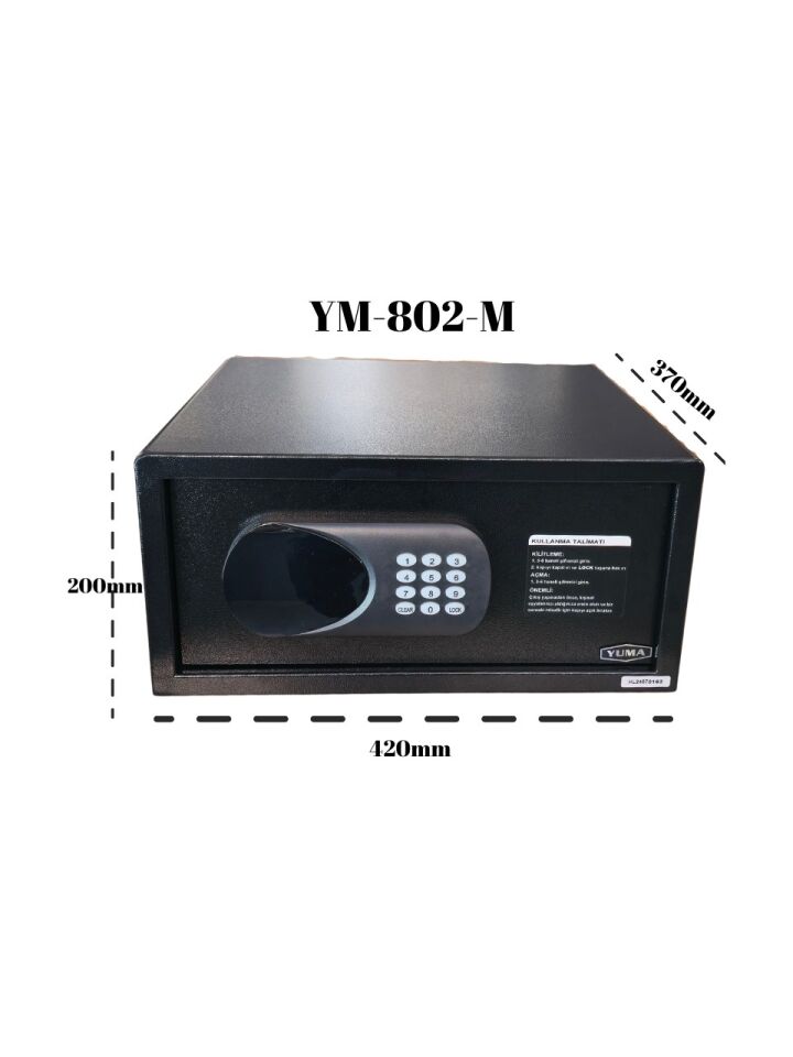 Yuma YM-802-M Elektronik Şifreli ve Anahtarlı Çelik Kasa