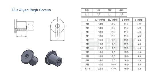 Çektirme Allen Somun M6