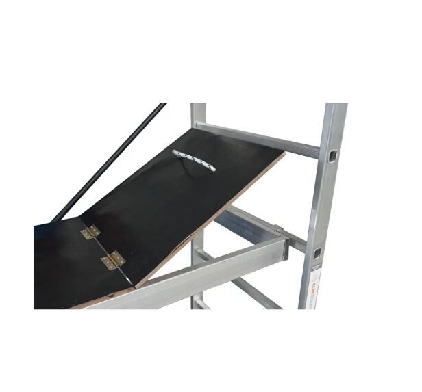 Alüminyum İskele Platform 4 Metre Çift Kademeli (6+6) 12 Basamak-Tekerlekli