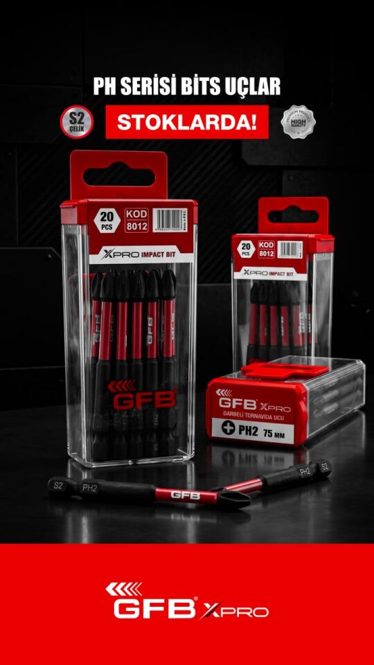 Gfb Xpro 1/4'' Yıldız Bits Uç PH2 x 200 mm Kod: 8015