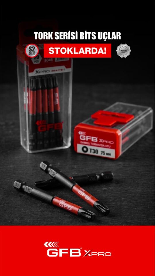 Gfb Xpro 1/4'' Tork Bits Uç T30 x 50 mm Kod: 8045