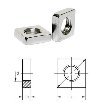 M 6 Kare Somun 5 mm (20x20)