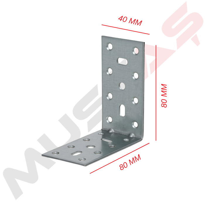 Metal Köşe L Gönye 40*80*80