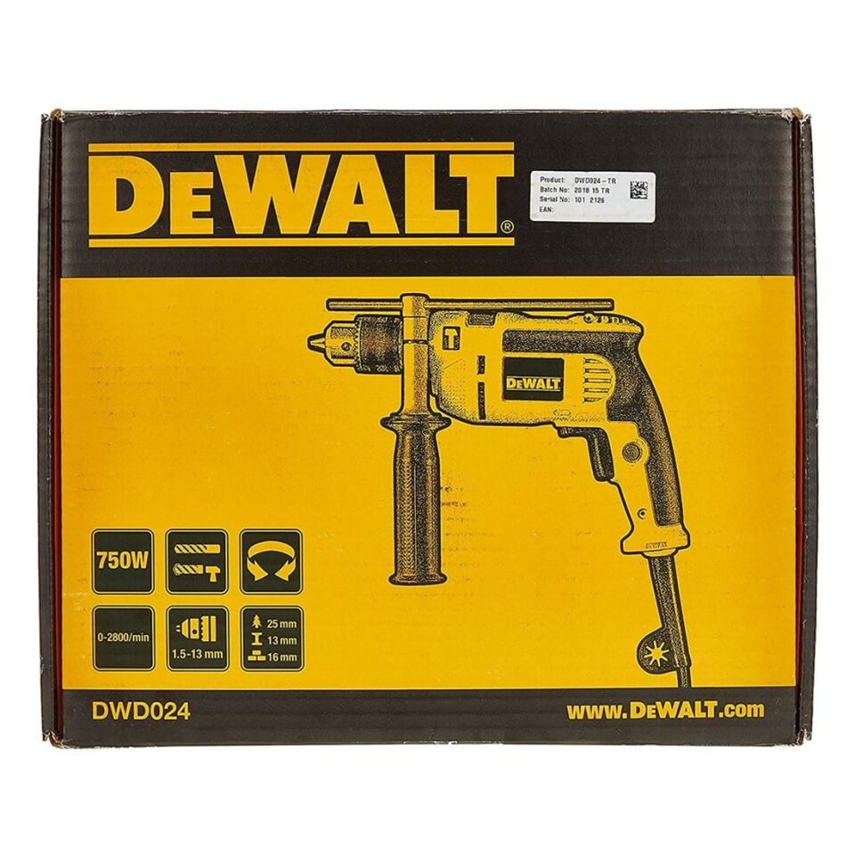Dewalt DWD024 Darbeli Matkap 13 MM 750W