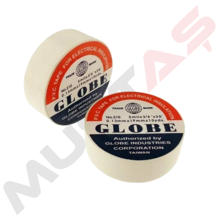 Globe İzole Elektrik Bandı Siyah-Gri-Beyaz Beyaz