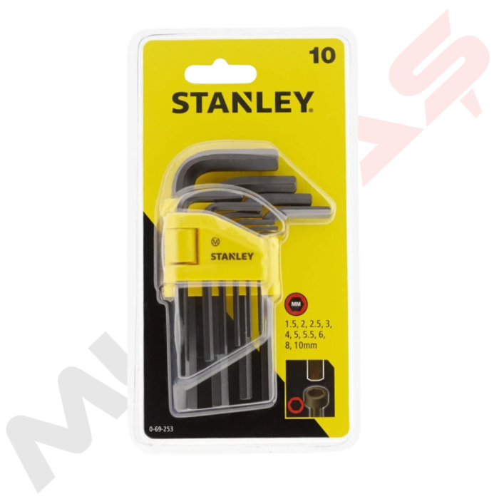 Stanley 10 Parça Allen Anahtar Takımı 0-69-253