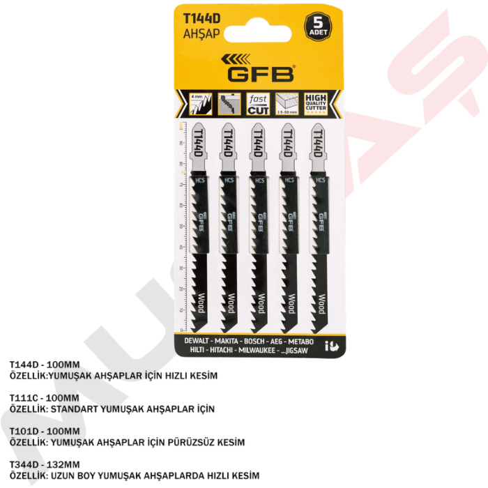 Gfb Ahşap Dekubaj Bıçağı T144D 100 mm (5Adet)