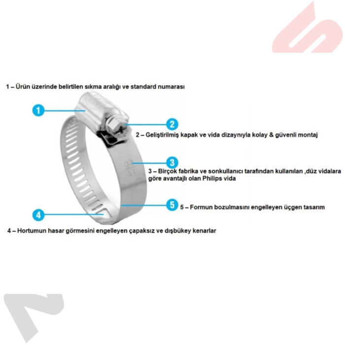 Tork C Tipi Hortum Kelepçe (14 mm) 57-76